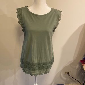 Talbots olive color blouse size Lp